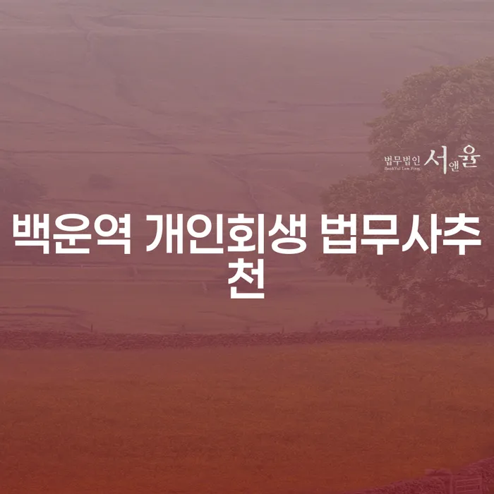 백운역 개인회생 법무사추천