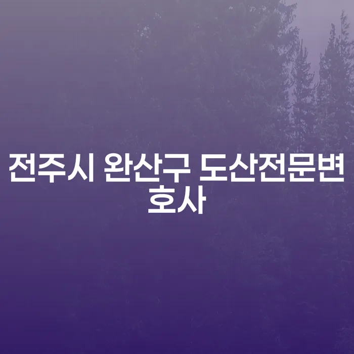 전주시 완산구에서 도산전문변호사를 찾는 이유는 무엇일까요?